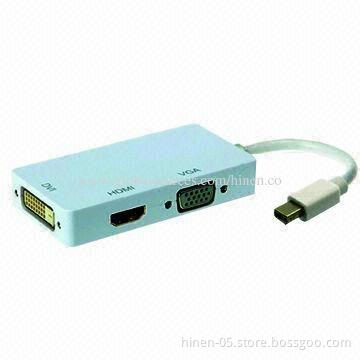 Mini DisplayPort to HDMI DVI/VGA Adapter with White Color